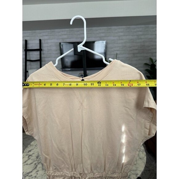 Wishlist Tan Short Sleeve Drawstring Waist Mini Romper Womens Size Small - Picture 3 of 7